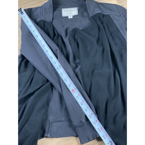 Lucky Brand Womens Drape Open Cardigan Blazer Jacket Gray Black Size S Pockets - Picture 6 of 8